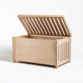 Baule portagiochi per bambini naturale in multistrato di betulla rettangolare 80 x 40 x 45 cm