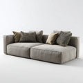 Divano modulare 2 posti grigio tortora in velluto a coste 220 x 105 x 68 cm