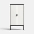 Armadio contenitore a 2 ante bianco e nero 80 x 40 x 160 cm in MDF e acciaio rettangolare