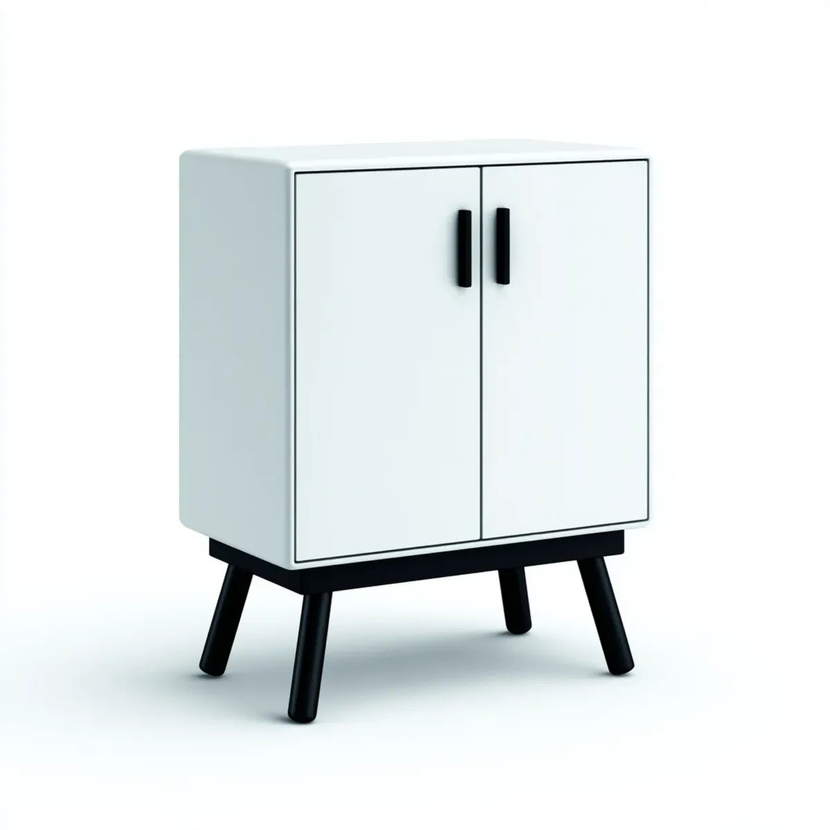 Credenza contenitore bianca con 2 ante in MDF 80 x 40 x 100 cm rettangolare