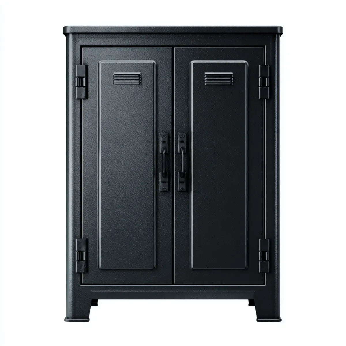 Armadio contenitore a 2 ante nero in acciaio 80 x 40 x 120 cm rettangolare