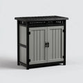 Armadio contenitore da esterno grigio e nero 90 x 50 x 100 cm in legno massello rettangolare