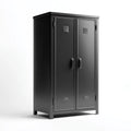 Armadio contenitore a 2 ante nero 80 x 40 x 180 cm in acciaio rettangolare