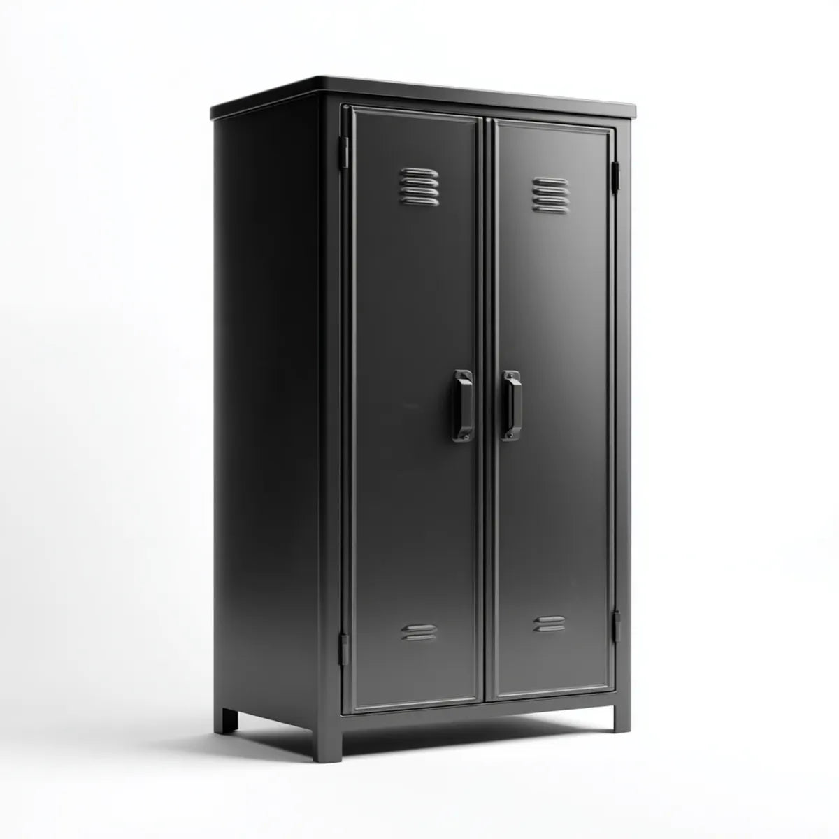 Armadio contenitore a 2 ante nero 80 x 40 x 180 cm in acciaio rettangolare
