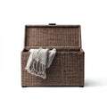 Baule contenitore marrone 80 x 40 x 45 cm in rattan intrecciato rettangolare