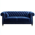 Divano Chesterfield 2 posti blu notte 180 x 85 x 75 cm in velluto di poliestere rettangolare