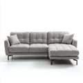 Divano angolare con penisola destra grigio 4 posti in poliestere 280 x 160 x 85 cm