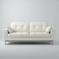 Divano 2 posti bianco in pelle sintetica PU rettangolare 170 x 90 x 85 cm