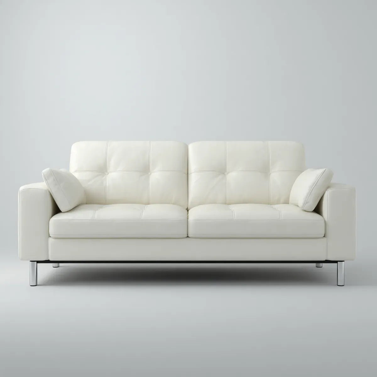 Divano 2 posti bianco in pelle sintetica PU rettangolare 170 x 90 x 85 cm