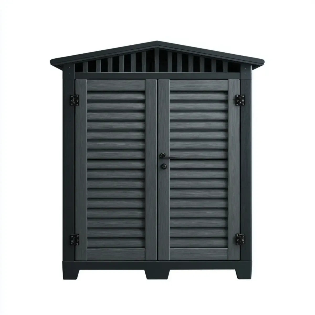Armadio contenitore da esterno grigio antracite in PP rettangolare con doppia anta 79 x 43 x 171 cm