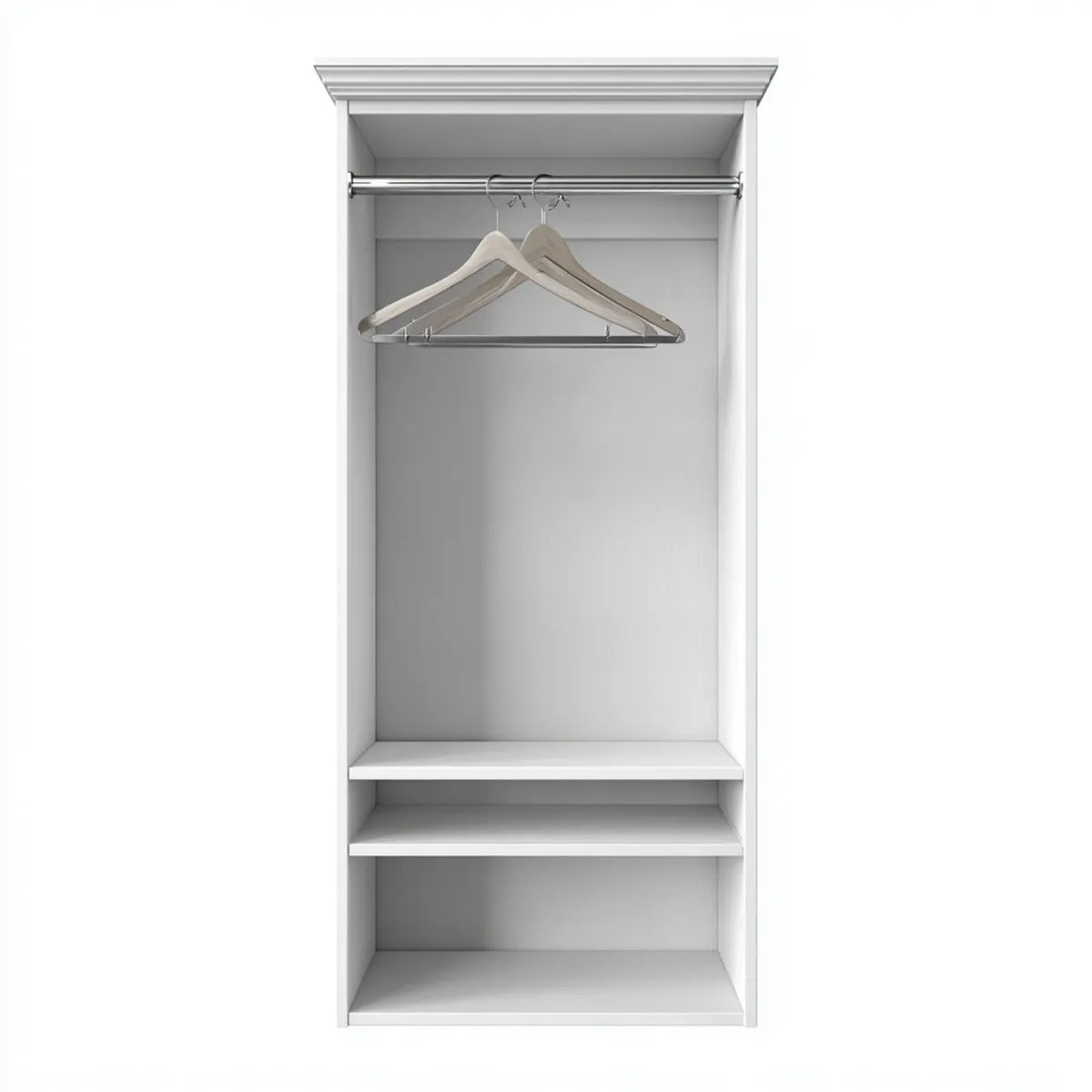 Armadio guardaroba aperto bianco 60 x 50 x 200 cm in MDF rettangolare