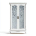 Armadio guardaroba 2 ante bianco argento con specchi 120 x 55 x 210 cm in MDF rettangolare