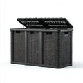 Baule contenitore da esterno nero 120 x 60 x 90 cm in polipropilene rettangolare