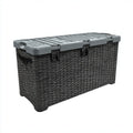 Baule contenitore da esterno grigio antracite e nero 270 L in polipropilene intrecciato rettangolare 117 x 45 x 57 cm